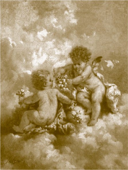 Unknown Artist charles lutyens cherubs making posies